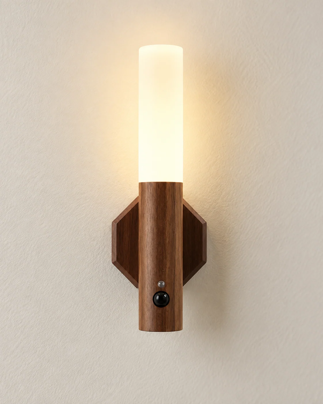 A sculptural lamp styled in a warm, neutral setting — AI visualization